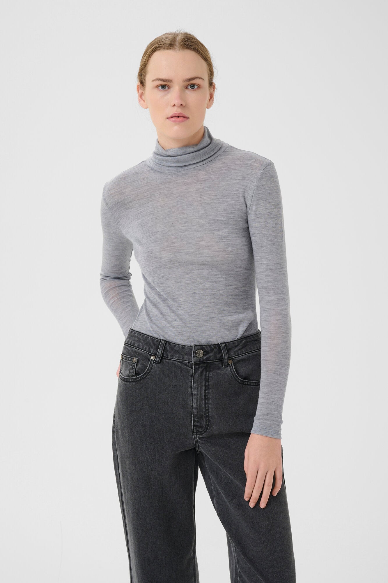 NiniaGZ Wool langærmet t-shirt - Grey Melange